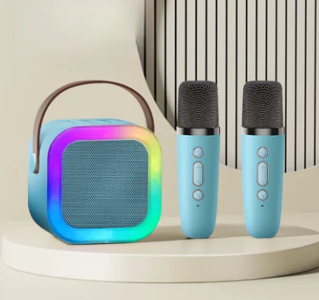RGB Wireless Bluetooth Speaker with Light Effects New Dual Microphone Blue