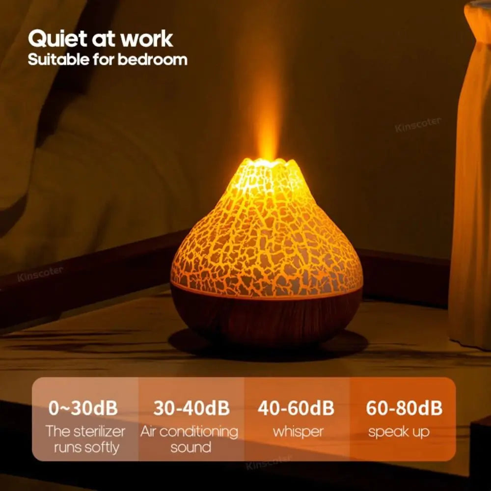Volcano Black Crackle LED Aromatherapy Diffuser