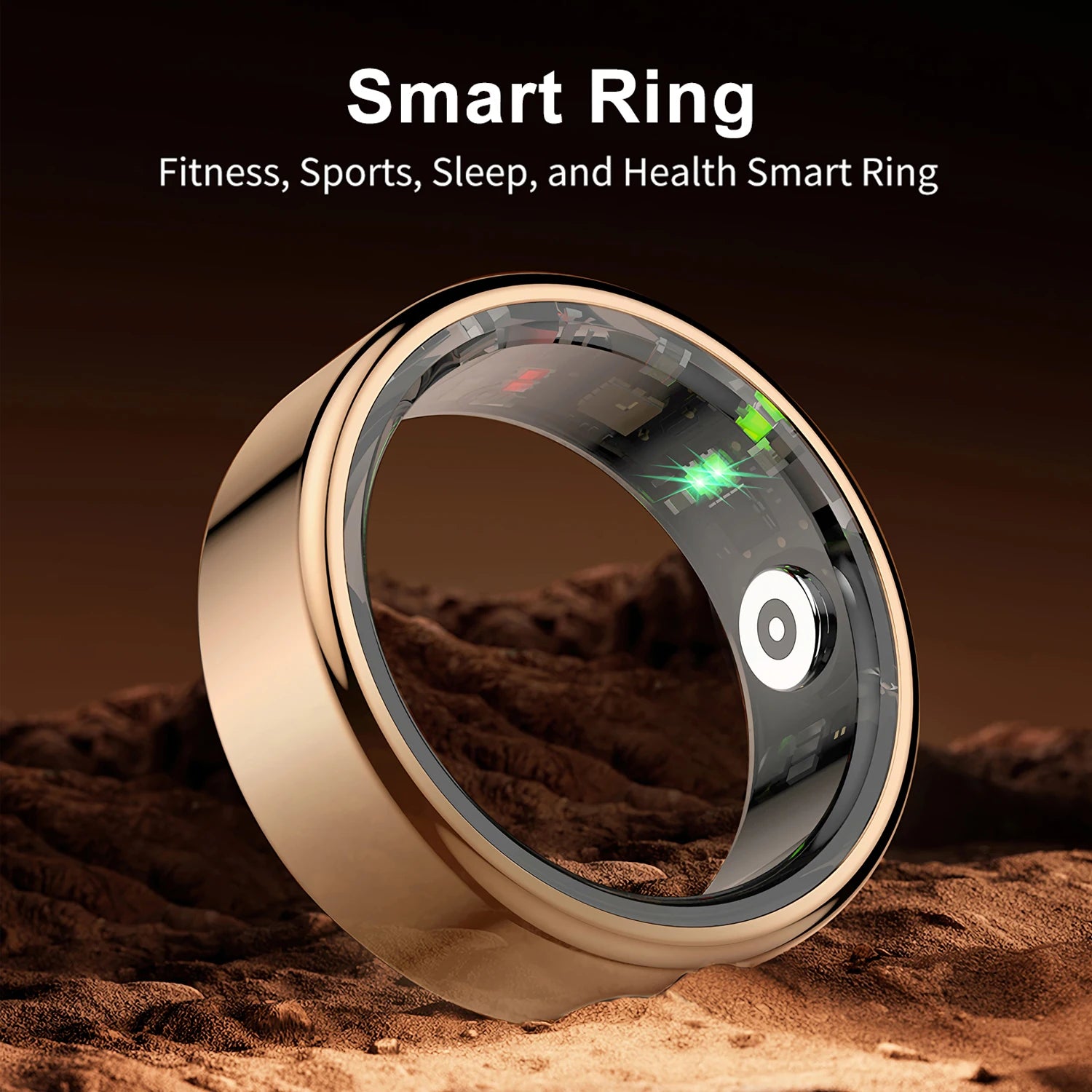 AMZMAX R02 Smart Ring Multi-sports Modes Pedometer Fitness Tracker Health Monitoring IP68 Waterproof Military Grade Smart Ring