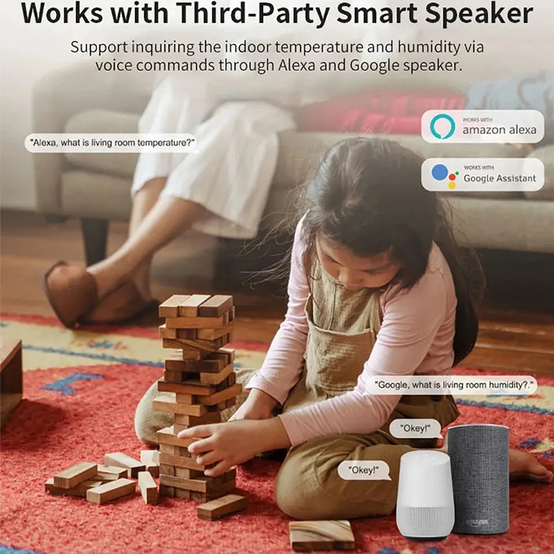 Tuya WiFi Temperature Humidity Sensor SmartLife APP Remote Control Monitor For Smart Home Work with Alexa Google Assistant