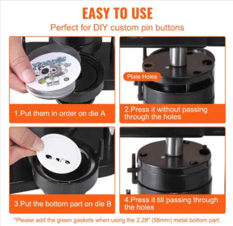 Aptus Praxis 3-in-1 Button Maker Kit with 3 Molds & 300 Pin-Back Button Sets