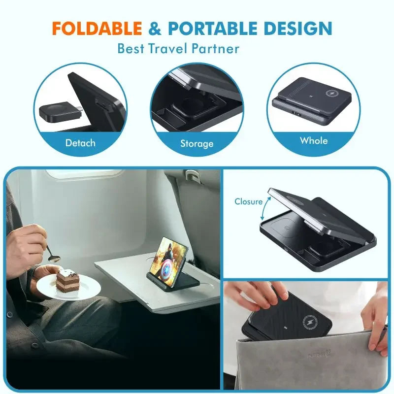 3 in 1 Wireless Charger Stand For Samsung Z Fold Zflip5 S24 S23 Ultra Galaxy Watch 6 5 Buds2 Foldable Fast Charging Dock Station