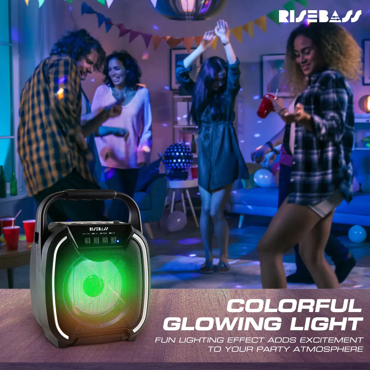 RISEBASS Portable Party Speaker: Big Sound, Anywhere