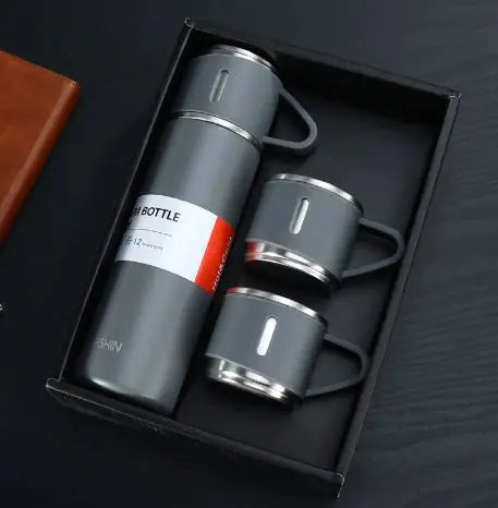 Stainless Steel Vacuum Insulated Bottle Set Grey