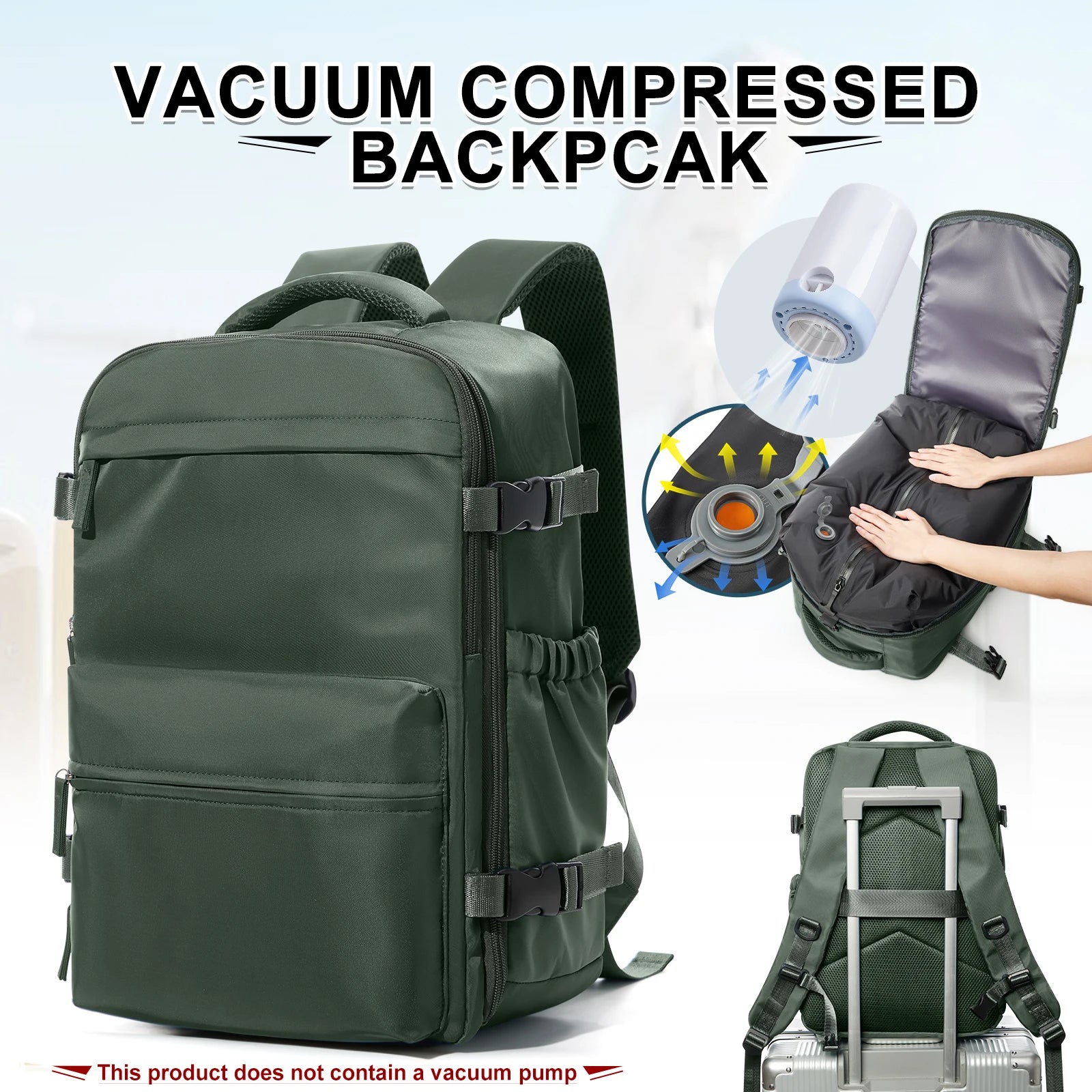 Mobile & Tablet Green Backpack and pump