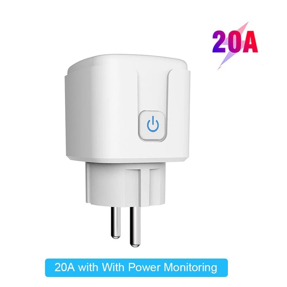 EU WiFi Smart Plug 16A/20A Power Monitor Socket Remote APP Control Smart Life Timer Switch Support Google Home Alexa Assistant