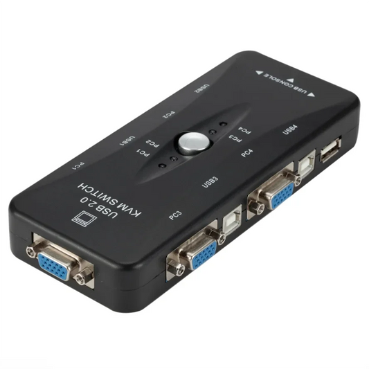 2 And 4 Port VGA KVM Switch 1080P USB 2.0 Splitter Mouse Keyboard Printer Pendrive Share Switcher Box Adapter Out KVM Switch
