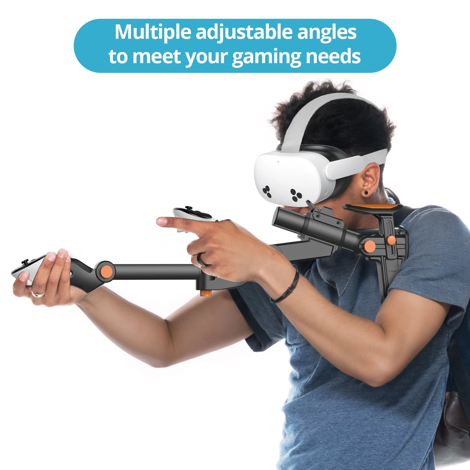 Adjustable VR Gunstock for Meta Quest 3 / Quest 3S | Magnetic Attachment | Adjustable Length | Tunable Controller Angles | For M