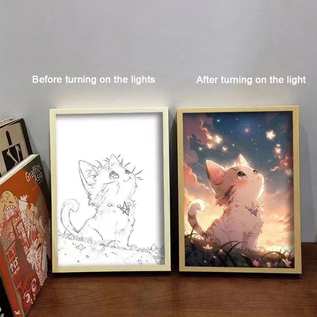 LED Night Light Painting As shown 21x17x4.5CM