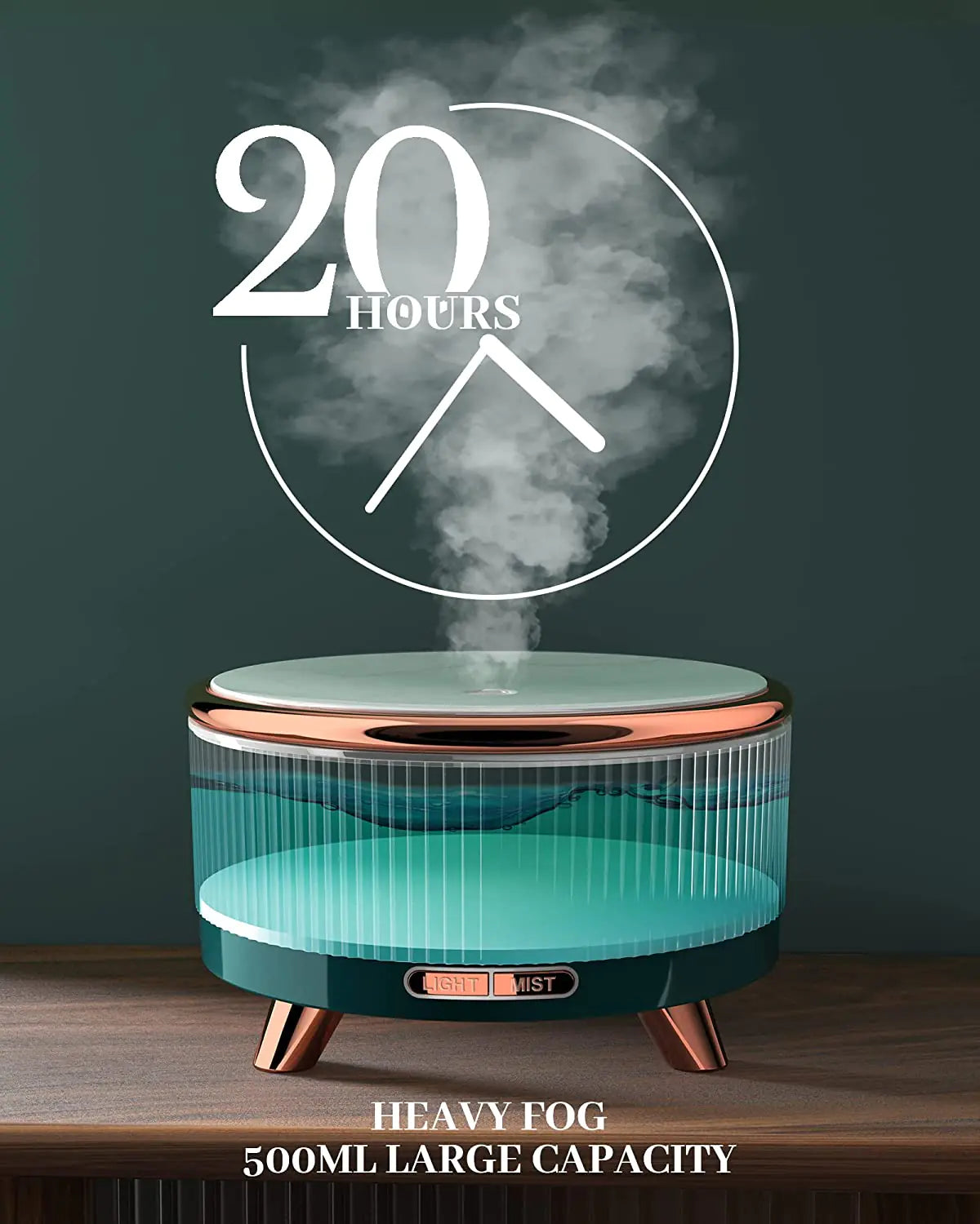 Aptus Praxis Specialty Wooden LED Aromatherapy Diffuser - 500ML Ultrasonic
