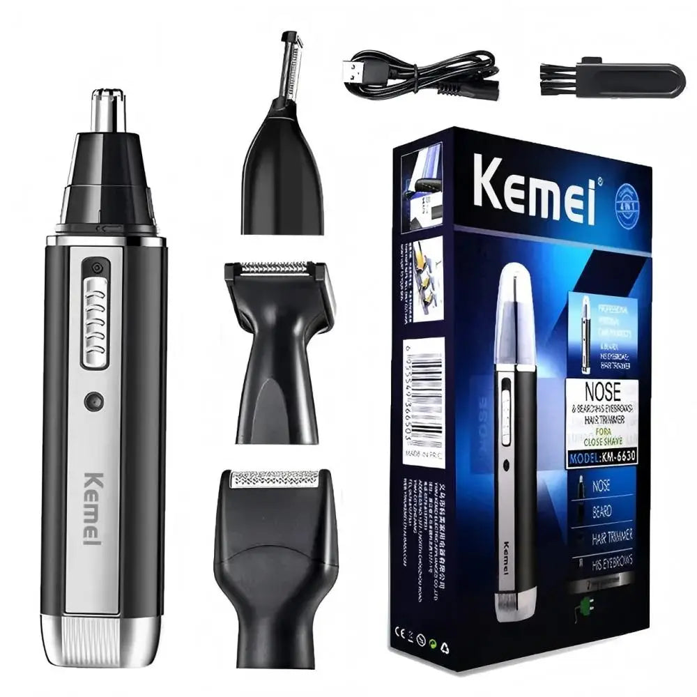 ‌Rechargeable 4in1 Multifunctional Trimmer for Men Painless Nose Ear Eyebrow Beard Hair Removal with LED Light Cordles