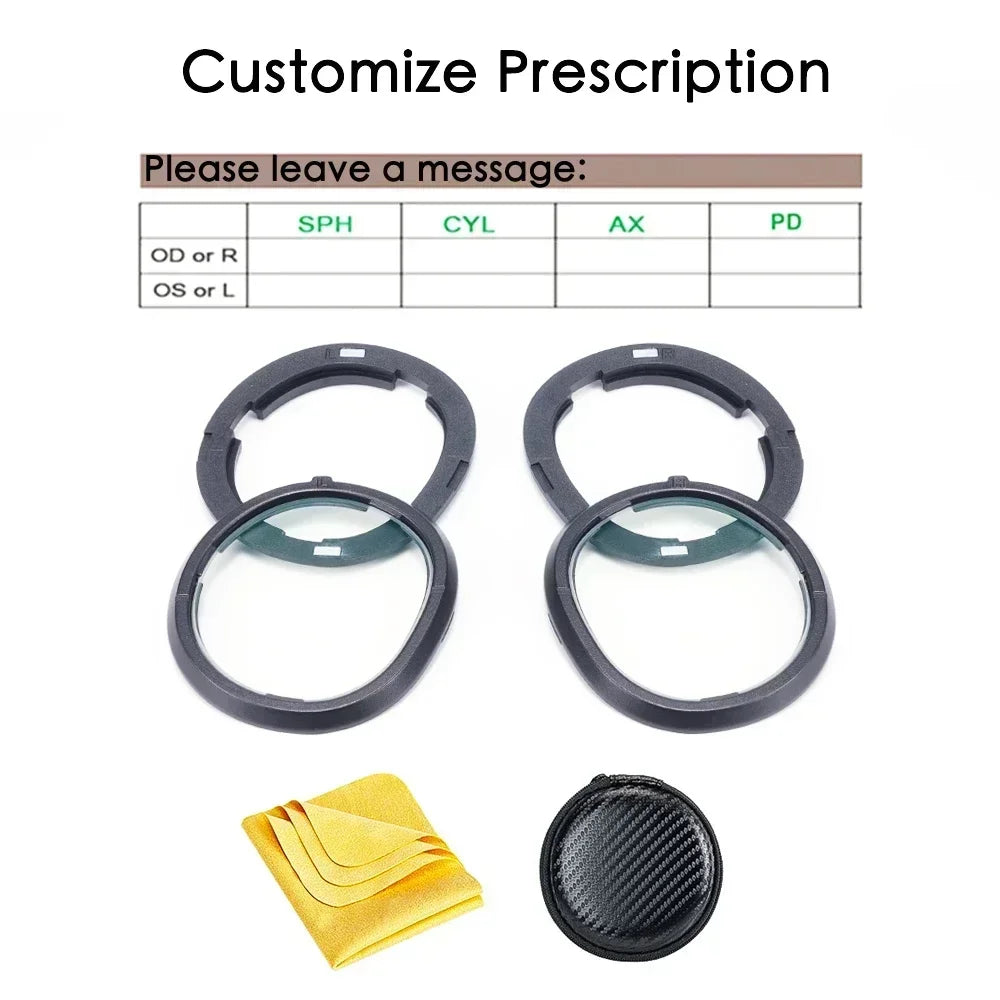 Quest 3 Lens Myopia Anti-Blue Anti-Glare Glasses Magnetic Eyeglass Frame VR Prescription Lenses For Meta Quest 3 Accessories Customized