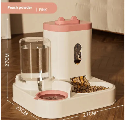 Automatic Pet Feeder Dog Basin Cat Bowl Supplies Water Dispenser Generation Pink
