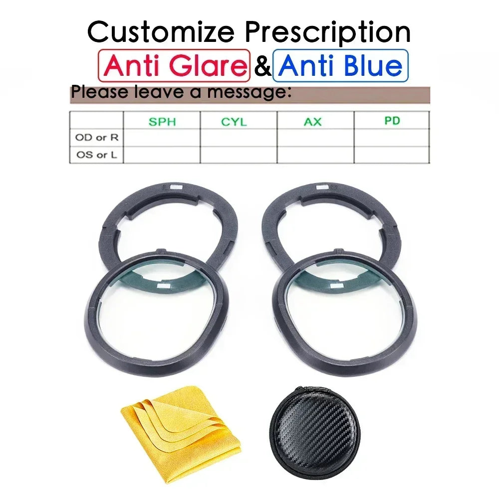 Quest 3 Lens Myopia Anti-Blue Anti-Glare Glasses Magnetic Eyeglass Frame VR Prescription Lenses For Meta Quest 3 Accessories Anti-Blue Anti-Glare