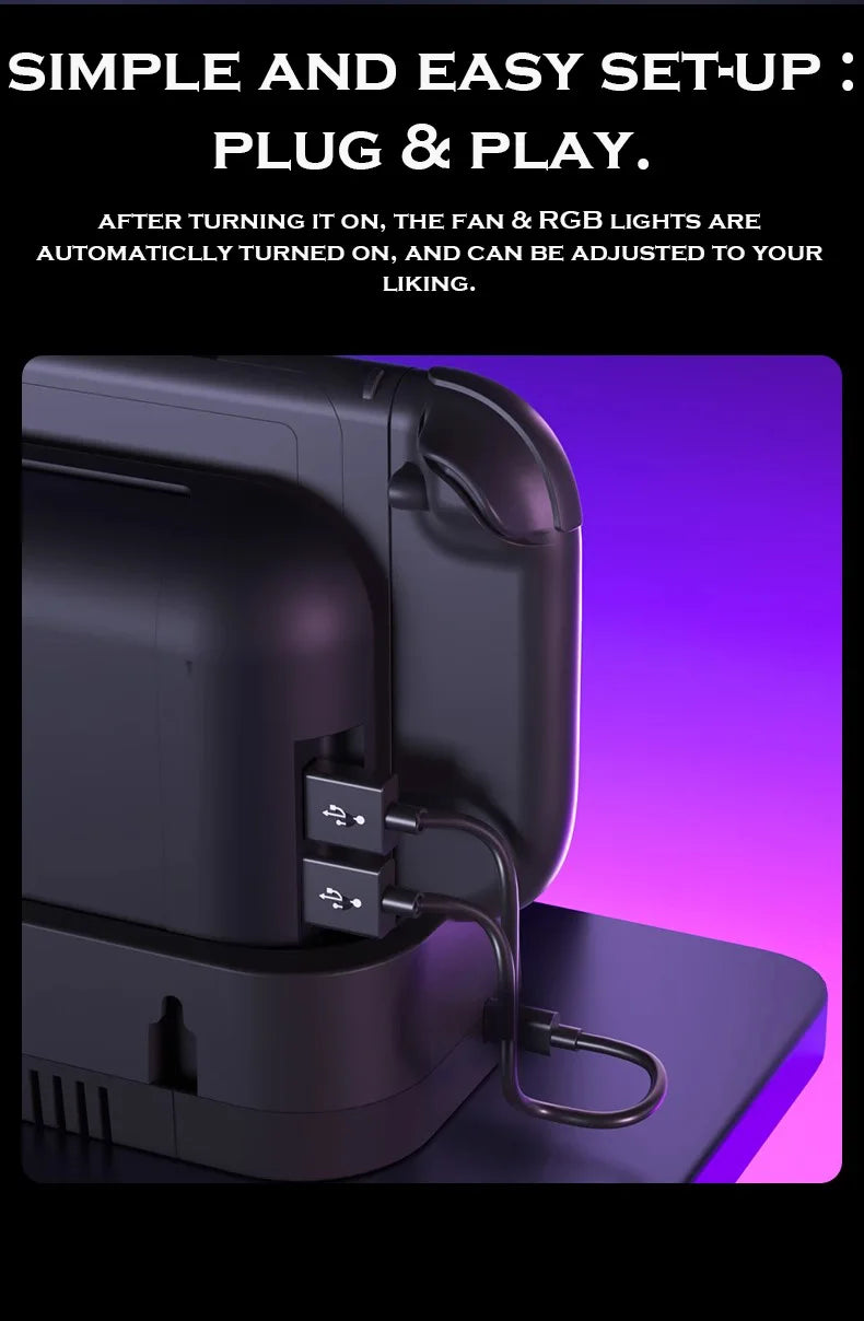Aolion Cooling Fan For Switch 2 Dock Portable HUB Expansion base with NGC Wall Mount  For Switch 2 Accessories
