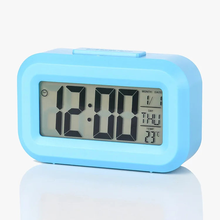 12/24h Led Digital Display Alarm Clock Home Bedside Battery Power Multifunction Snooze/Temperature Night Light Date Alarm Clock