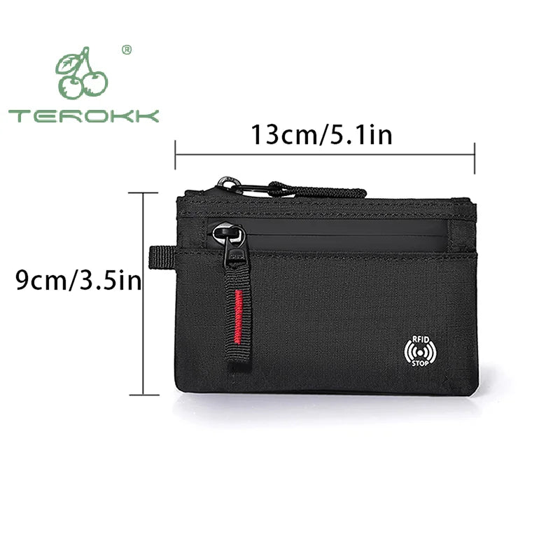 Rfid Credit Card Holder Men's Short Wallet Zipper Coin Bag X-pac Mini Travel Wallet Male Tactical Purse Coin Purse