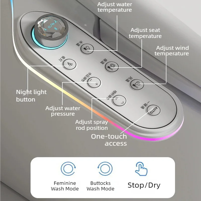 WETIPS AI Toilet Seat, WC, Japonais, Chauffant Cuvette, Toilette, Japonaise Smart Japanese, Toilet Bidet App Flip Top Toilette Seat