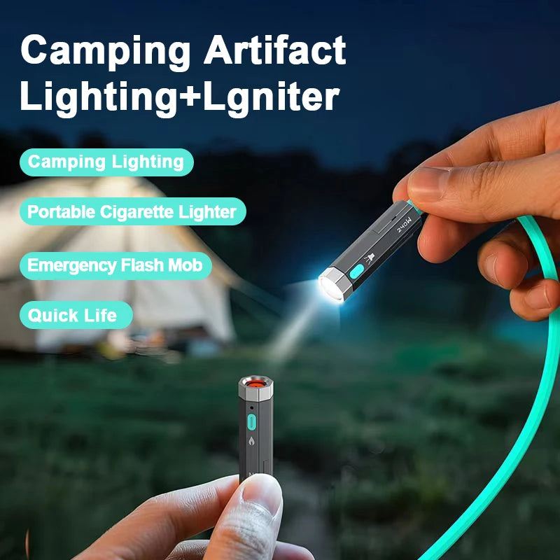 4-in-1 multifunctional data cable 240W USB C fast charging support ignition and LED lights suitable for camping and lighting