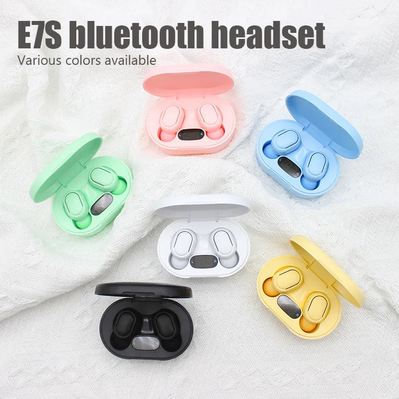 Original TWS E7S Wireless Fone Bluetooth Earphones Stereo Sport Headphones Earbuds with Mic Noise Cancelling Smart LED Display