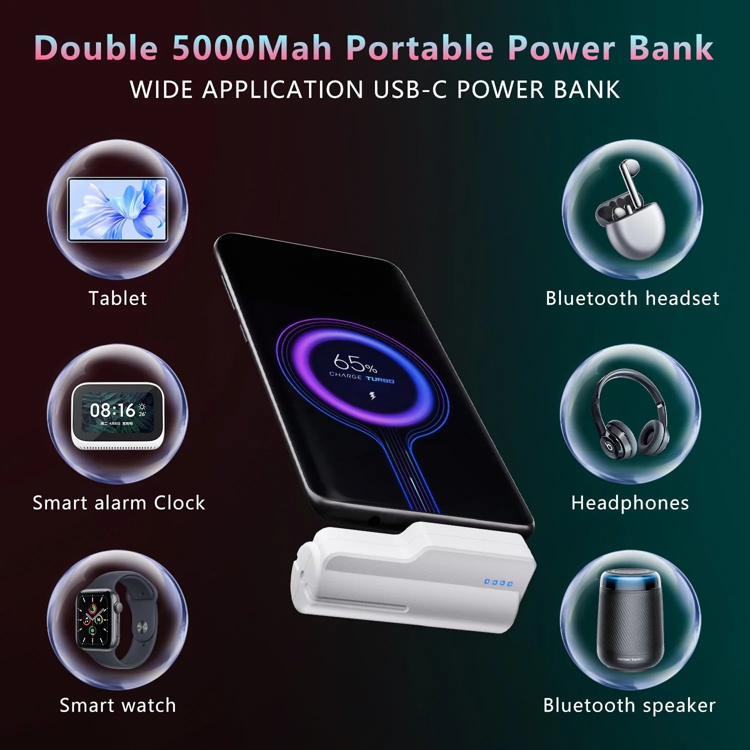 Suitable for Meta Quest 2/3/3s fast charging power bank 5000mAh for Meta Quest 3/3s large capacity endurance VR accessories