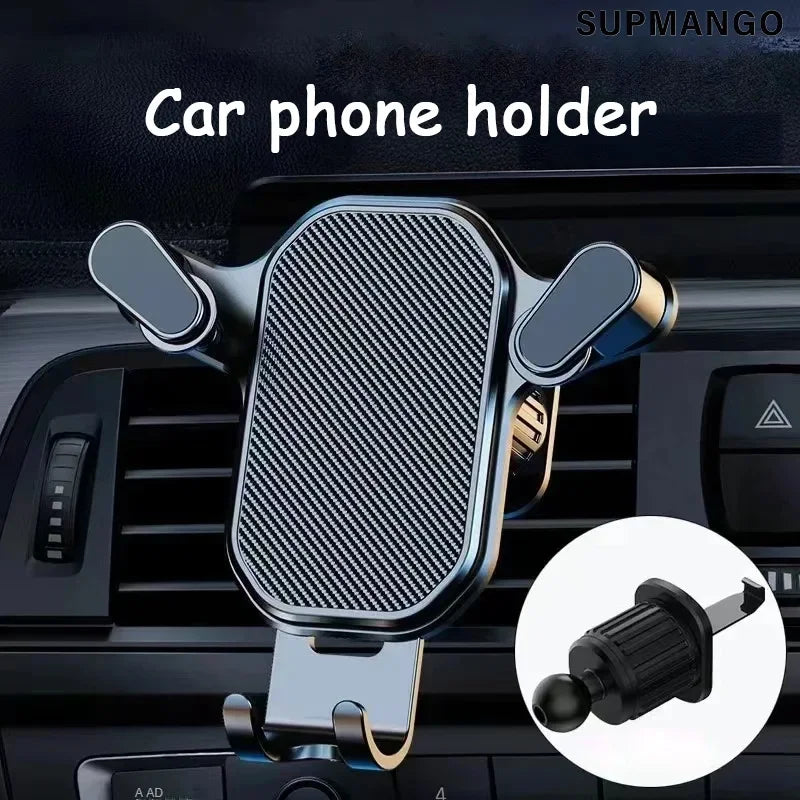 New Gravity Car Phone Holder Air Vent Hook Phone Mount 360-Degree Rotation Smart Phone Holder for Car One-Hand Placement