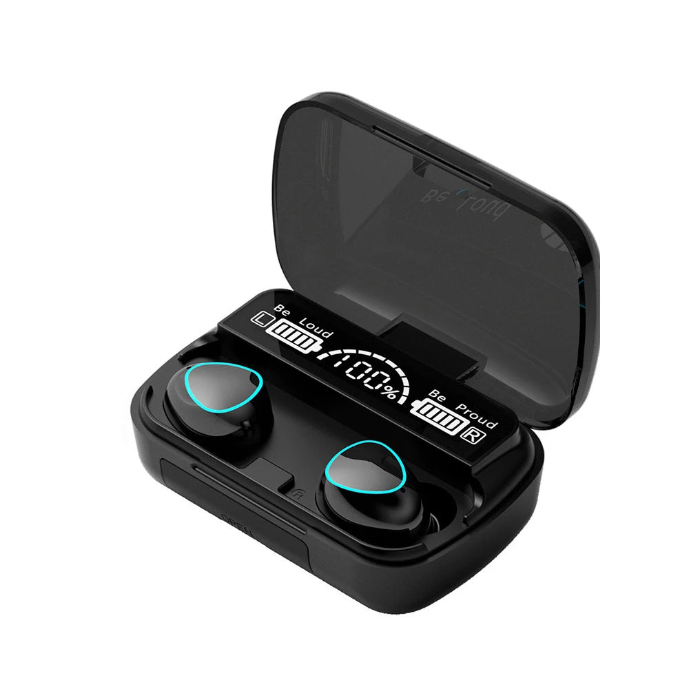 3500mAh TWS Wireless Earphones Bluetooth 5.1 Noise Reduction Earbuds Stereo Headphones LED Display Sports Headset With Mic Black
