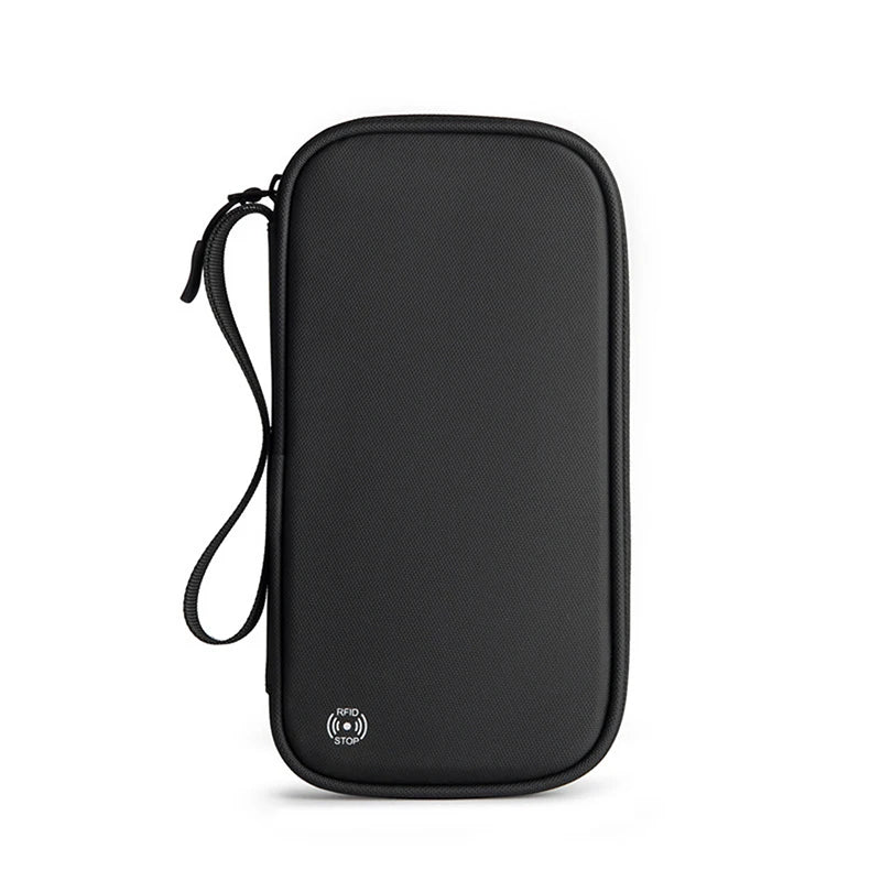 Travel Passport Wallet Multi-Function RFID Waterproof Family Passport Holder Trip Document Organizer Credit Card Package Purse black