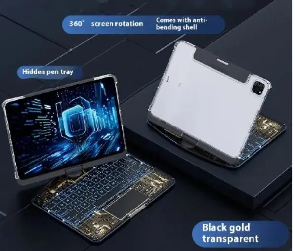 Mobile & Tablet Transparent Black Gold Pro 11 Inches