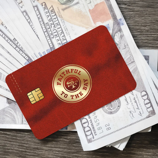 San Francisco 49ers | Waterproof Anti-Scratch Chip Card Sticker Set 4PCS, Decorative NFL Small Decals for License, Wallet, Gifts