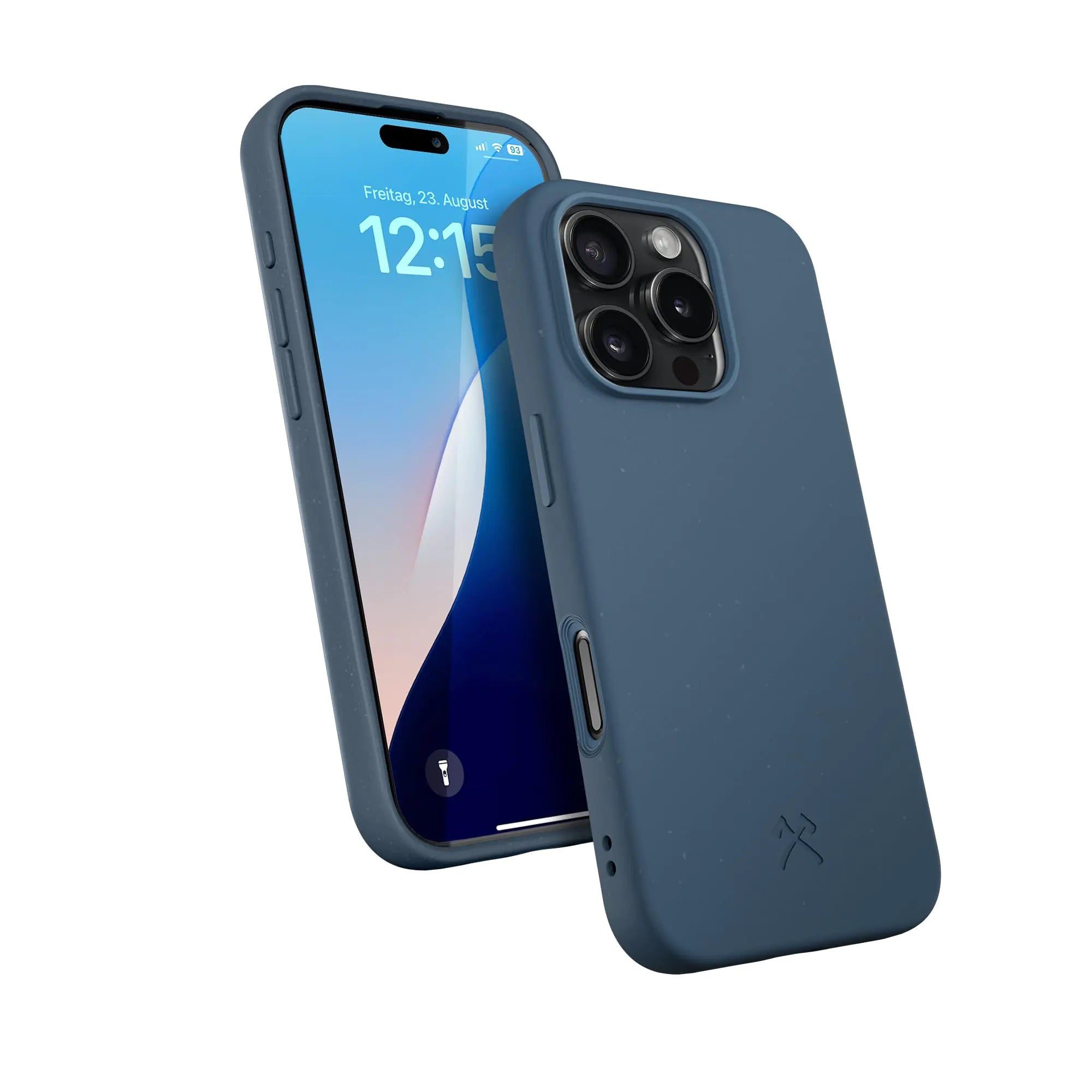 WOODCESSORIES - Bio Case Cell Phone case Compatible with iPhone 16 Pro case Navy Blue - Sustainable Made from Plants