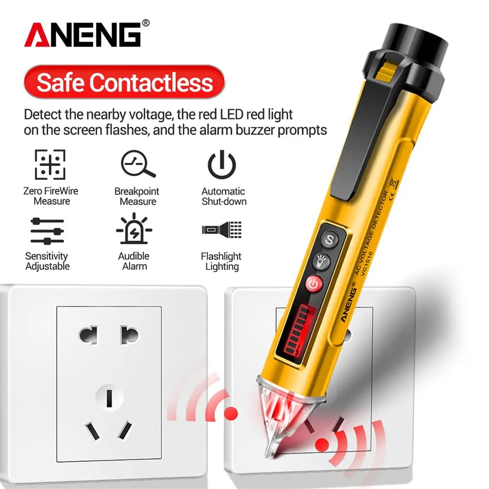 ANENG VC1010 Digital Smart AC/DC Voltage Detectors Non-Contact Tester Pen Meter 12-1000V Current Electric Sensor Test Pencil
