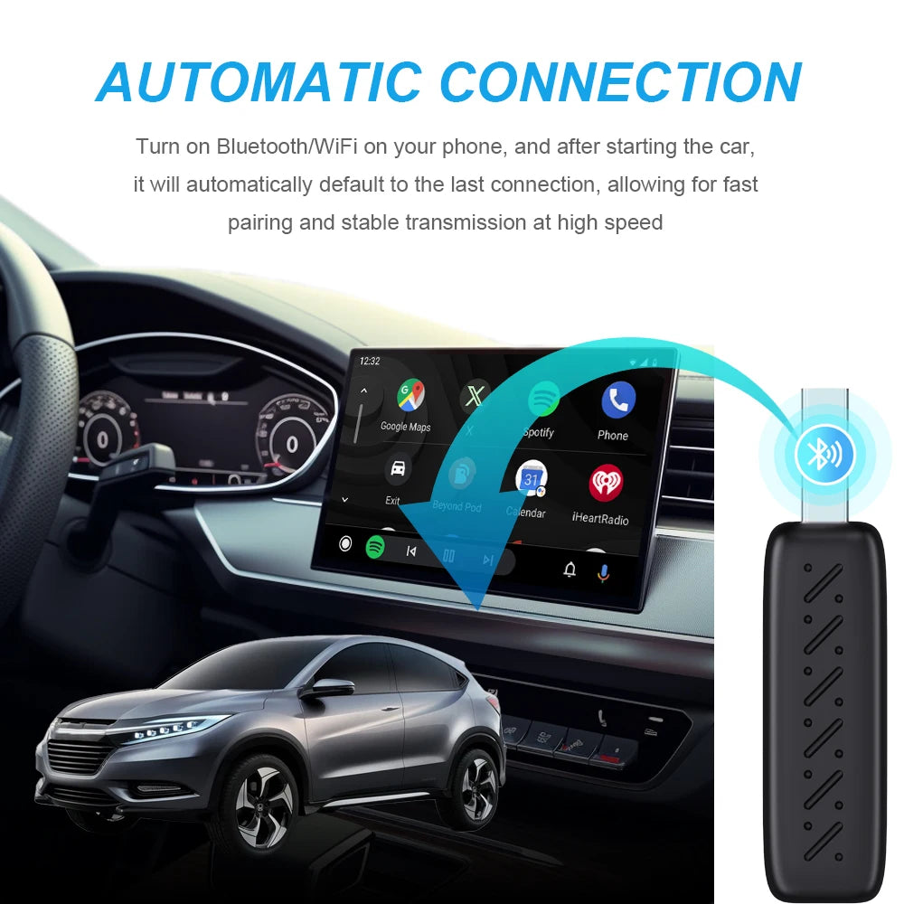 XUDA 2in1 Wireless Carplay Adapter Android Auto Smart Dongle Mini Box Plug And Play For Volvo Benz Cadillac Jeep Lexus Buick VW
