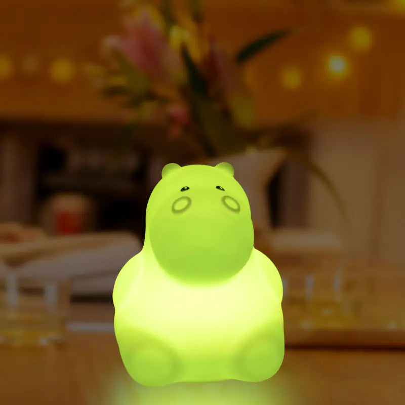 Aptus Praxis Hippo Silicone Night Light - Rechargeable & Tap Control