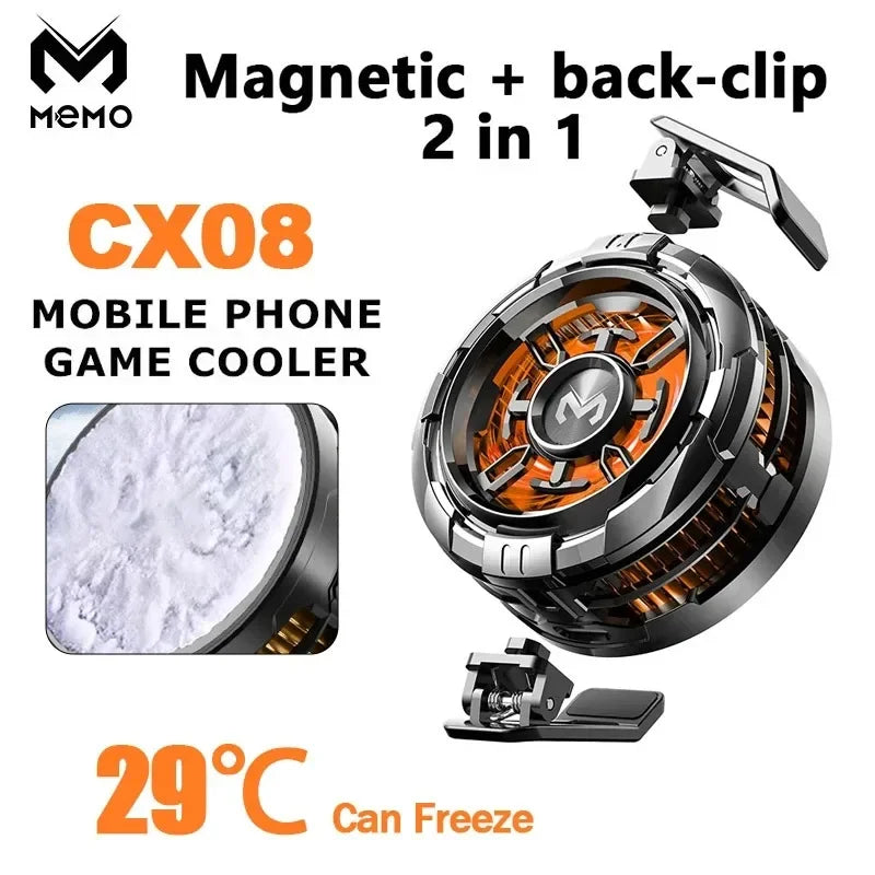 2 IN 1 Mobile Phone Cooler Semiconductor Cooling Fan Freeze Radiator Magnetic Back Clip Holder For iPhone Samsung Xiaomi PUBG
