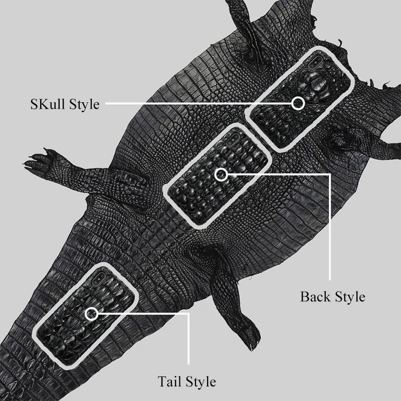 For iPhone 16 Pro Max 16 Plus 15Pro 15 11 12 13 14 Pro Shockproof Genuine Crocodile Leather Back Cover