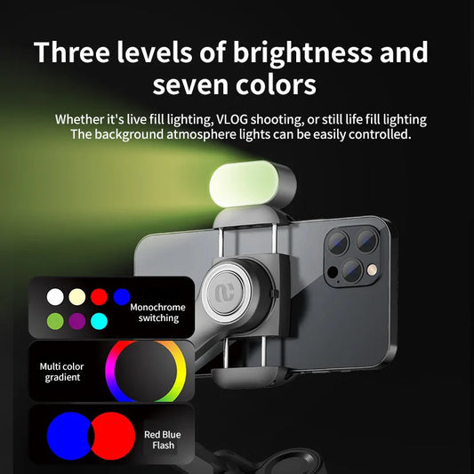 AOCHUAN Smart XE 3-Axis Handheld Gimbal Stabilizer with Fill Light — Smartphone Gimbal for iPhone & Android, AI Face Tracking & Vlogging