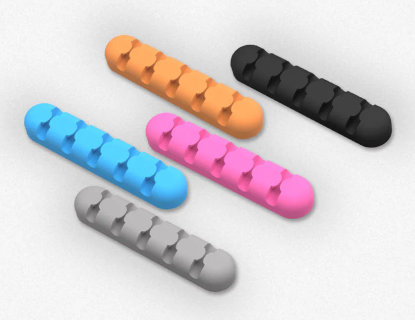 Aptus Praxis Silicone Cable Organizer Clips - Desktop Cord Holder & Management