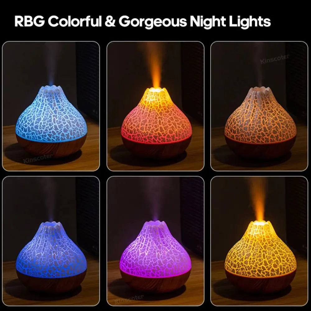 Volcano Black Crackle LED Aromatherapy Diffuser