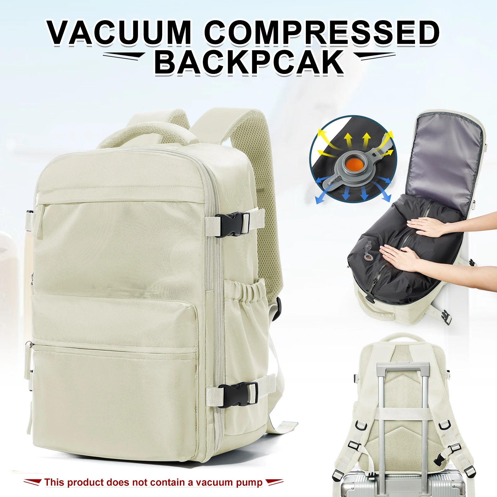 Mobile & Tablet Beige Backpack and pump
