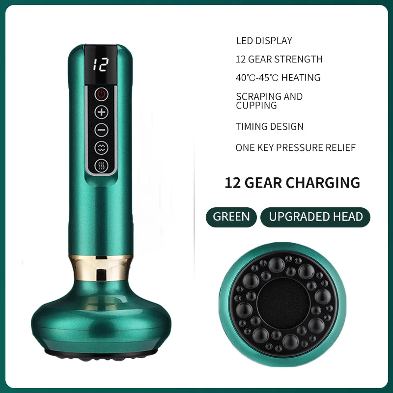 Smart Vacuum Massage Jars Rechargeable Cupping Device Infrared Red Light Warm Compress Body Back Shoulder Chinese Suction Cups