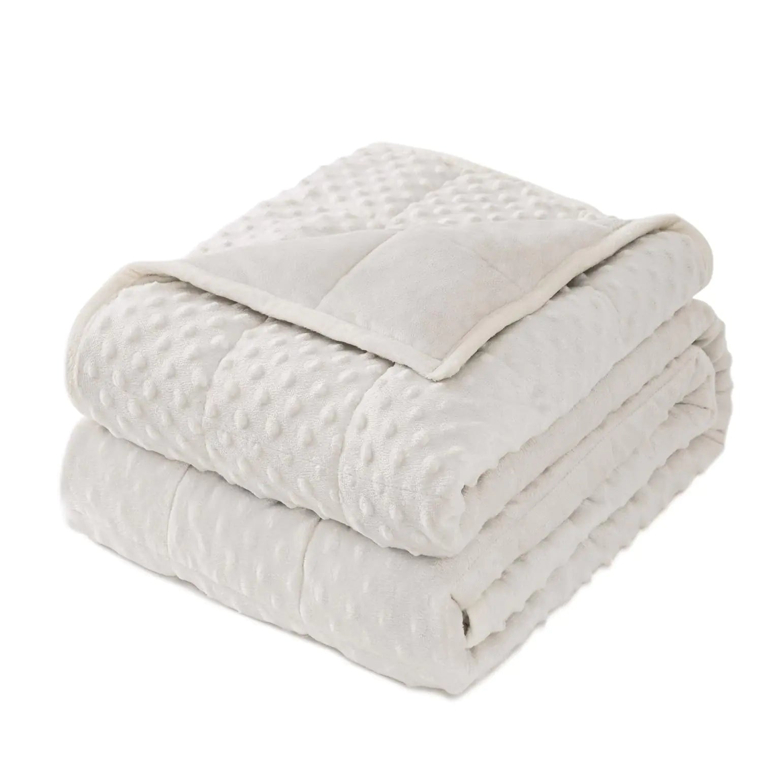 Wemore Minky Dot Weighted Blanket (White): Soothing Comfort & Calm