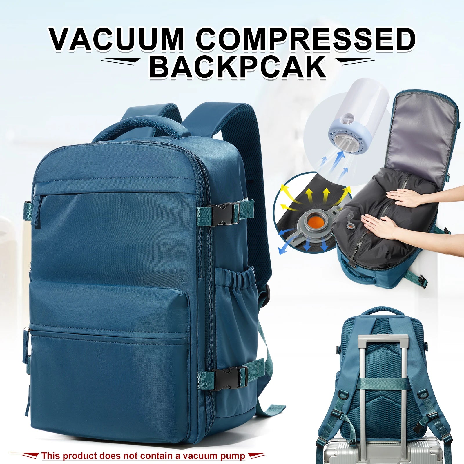 Mobile & Tablet Peacock Blue Backpack and pump