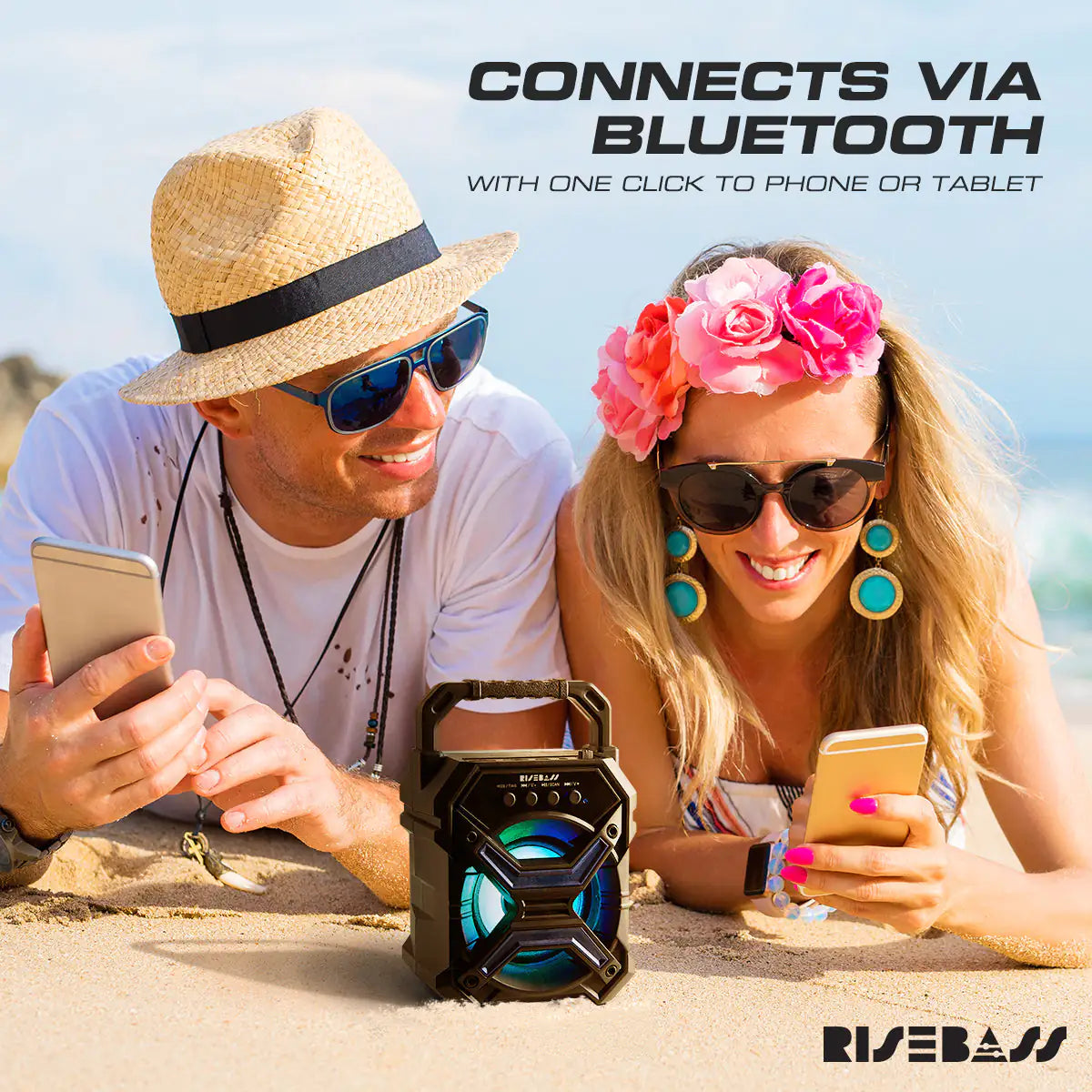 RISEBASS Compact Bluetooth Speaker: Your Portable Party