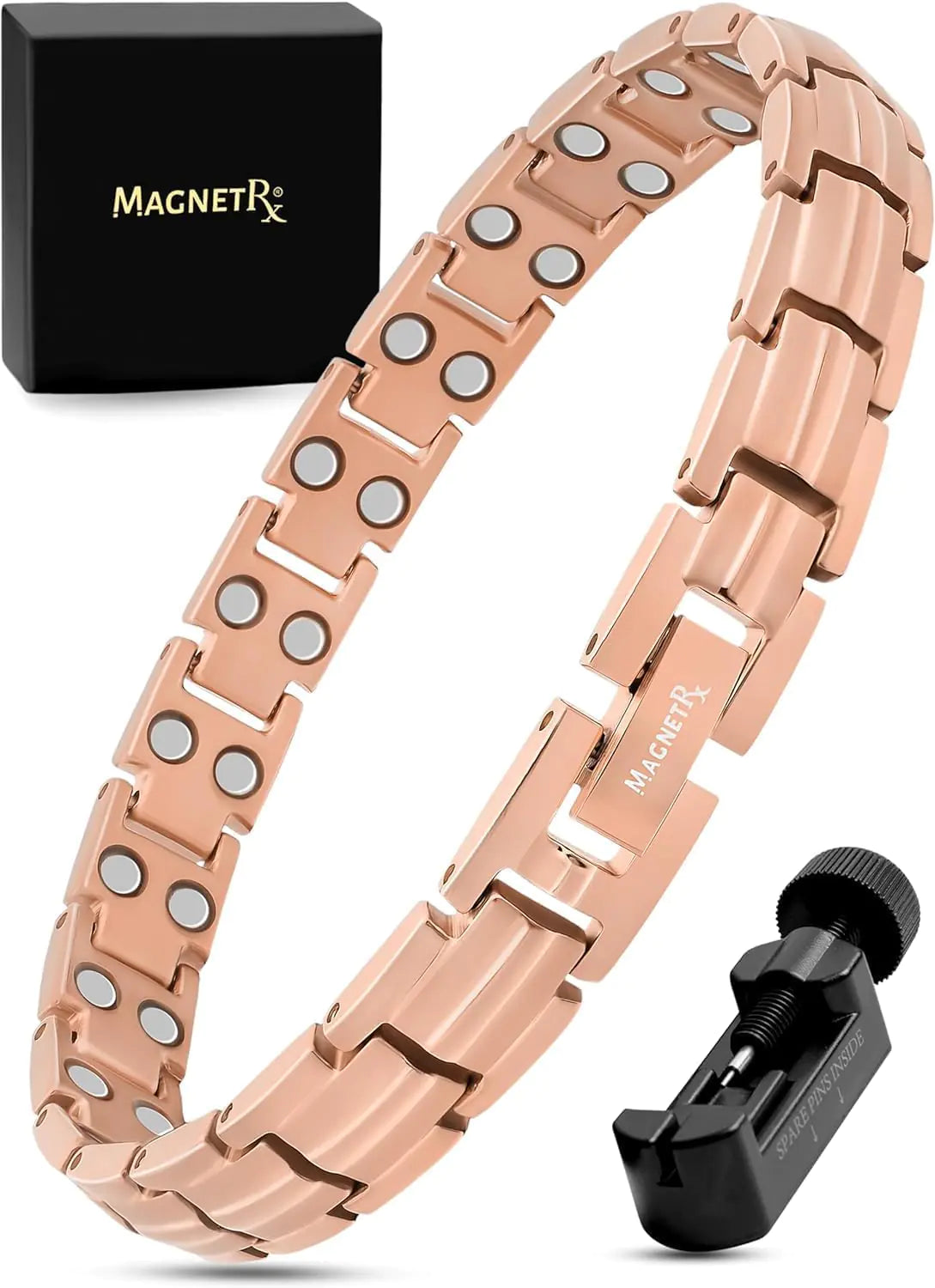 MagnetRX® Women's Magnetic Wellness Bracelet - Rose Gold Titanium