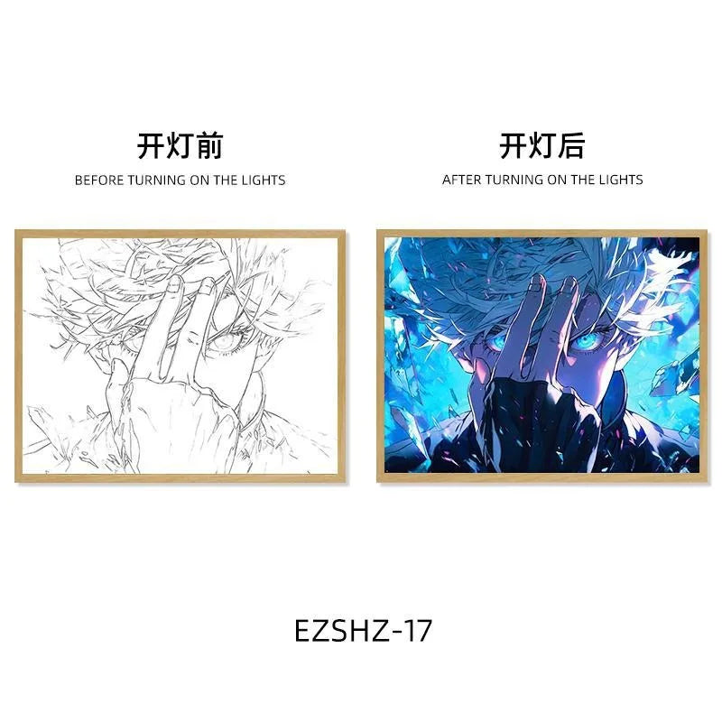 LED Light Painting Anime Figure