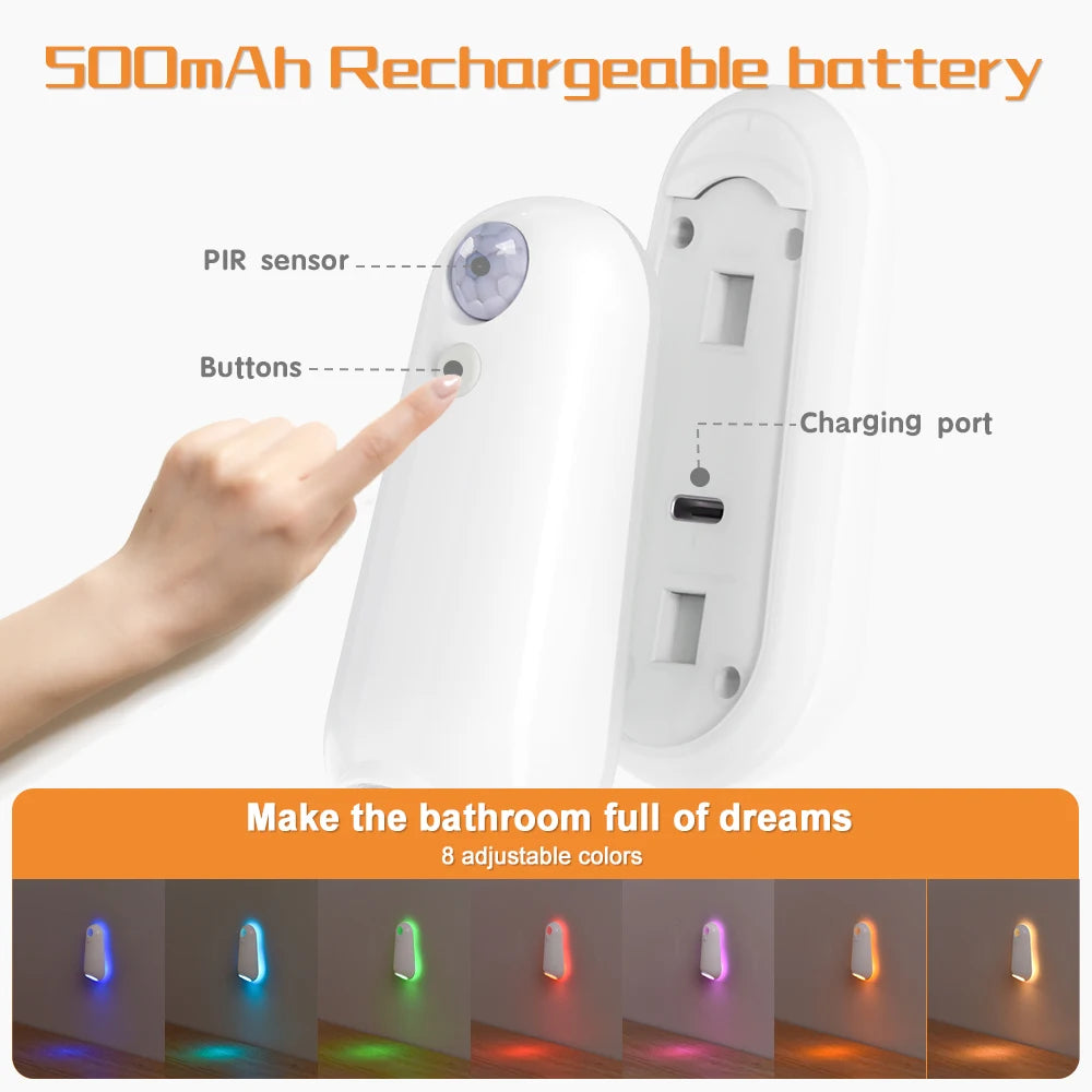 Aptus Praxis LumiBowl | 8-Color Motion-Activated Toilet Light