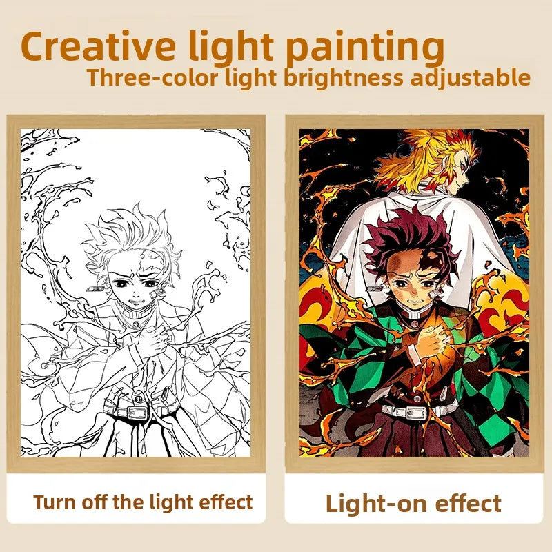 3D Anime LED Lights Painting Tanjiro A USB 23x17cm