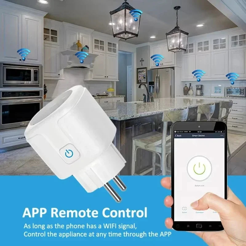 EU WiFi Smart Plug 16A/20A Power Monitor Socket Remote APP Control Smart Life Timer Switch Support Google Home Alexa Assistant