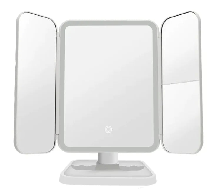 Tri-fold Glow View LED Desktop Makeup Mirror Plugin models USB
